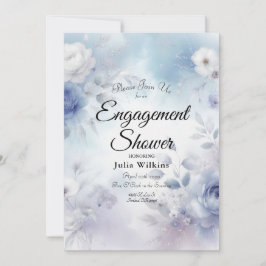 Mjuka blå Blommar och Lavender Mist Inbjudningar