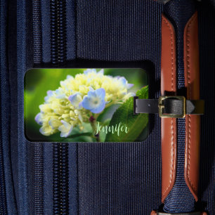 Mjuka blå Hydrangea Flower Personlig Bagagebricka