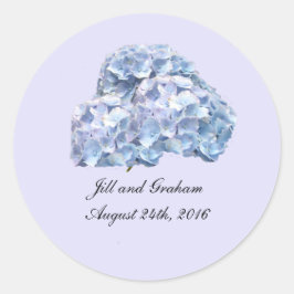 Mjuka blå Hydrangeas Round Sticker Runt Klistermärke