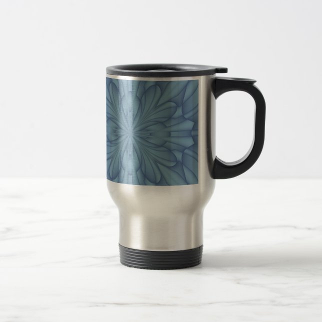 Mjuka blå julstjärnor #2 resemugg (Höger)