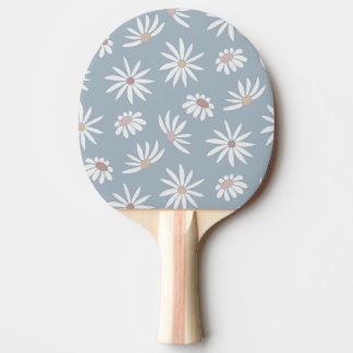 Mjuka blå med vit Daisy Blommor Pingisracket