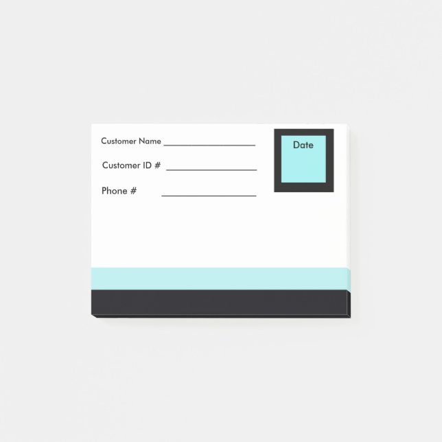 Mjuka blå och svarta Gräns-anteckningar - Info. Post-it Block (Framsida)