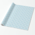 Mjuka blå och vit kvatrefoliil presentpapper<br><div class="desc">blått och vitt citronfolie</div>