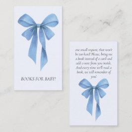 Mjuka blåa band pojke baby shower böcker för bebis tilläggskort