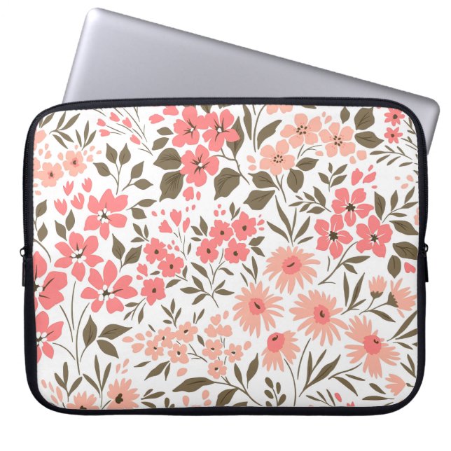 Mjuka Blommiga Drömmar Laptop Fodral (Framsidan)