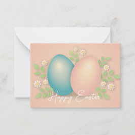 Mjuka blommor från färg påskägg och vår daisy anteckningskort