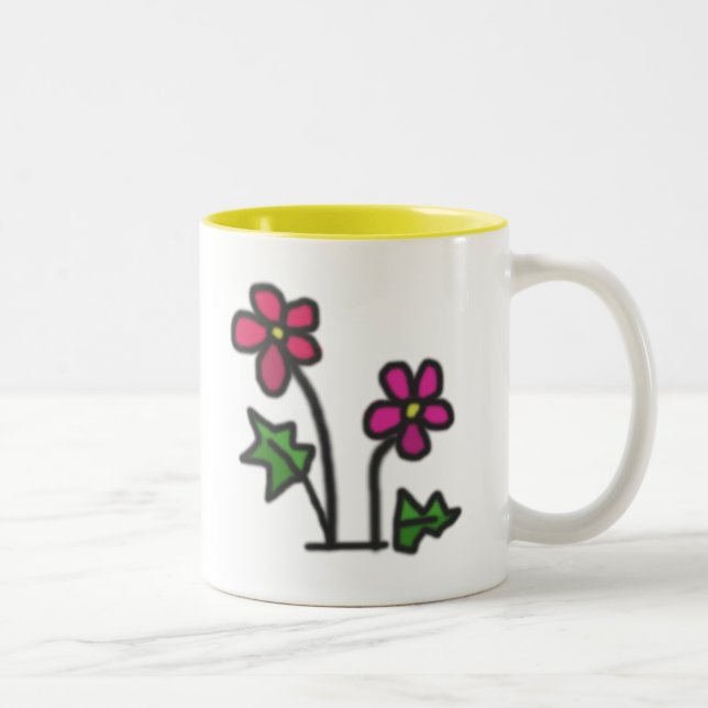 Mjuka blommor Två-Tonad mugg (Höger)