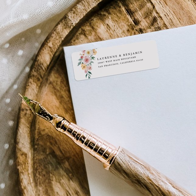 Mjuka blooms Bröllop-adressetiketter för returadre Returadress Etikett (Skapare uppladdad)