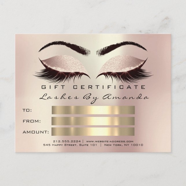 Mjuka certifikat mikroblading Cosmetologist Lash Vykort (Framsida)