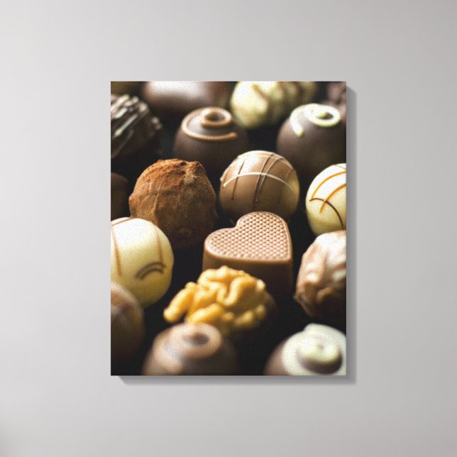 Mjuka chokladpraliner canvastryck (Framsida)