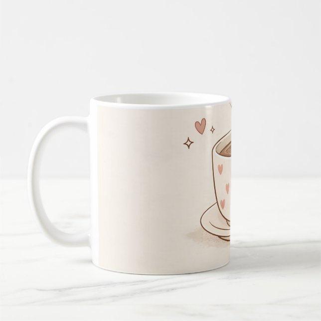 Mjuka dagar, mysiga tankar - Söt kaffekopp konst (Vänster)