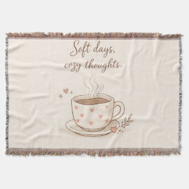 Mjuka dagar, mysiga tankar - Söt kaffekopp konst Filt