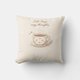 Mjuka dagar, mysiga tankar - Söt kaffekopp konst Kudde