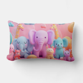 Mjuka djur i pastel färg lumbarkudde