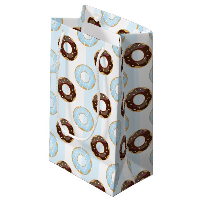 Mjuka Donuts Blue Rand Mönster Gift Bag (Framsidan Vinklad)