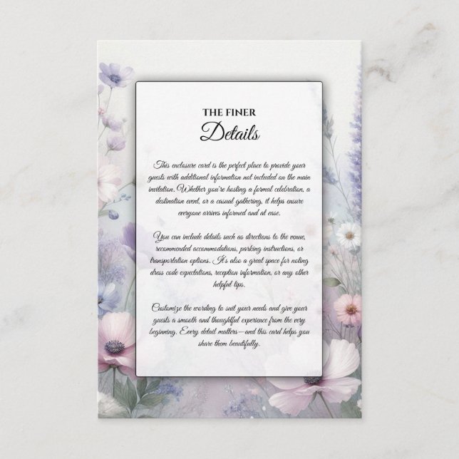 Mjuka drömmar från vildblomsteräng tilläggskort (Framsida)