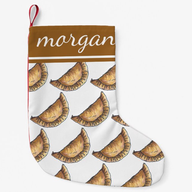 Mjuka Empanadas Spansk latinamerikanska bakgård Liten Julstrumpa (Framsidan)