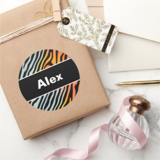 Mjuka färgade Pastel Zebra ränder Runt Klistermärke