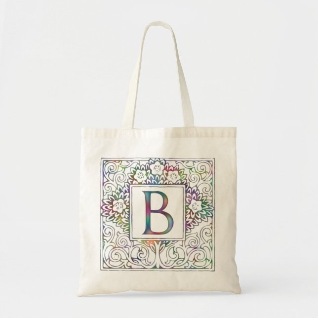 Mjuka färger för Monogram b Tygkasse (Framsidan)