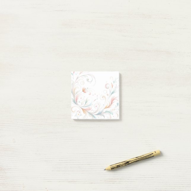 Mjuka Flourish Desk Notes - Post-It Notes Block (På skrivbordet)
