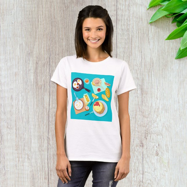 Mjuka frukost Pancakes Eggs-kaffe T Shirt (Skapare uppladdad)