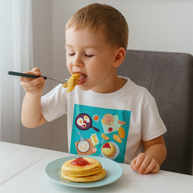 Mjuka frukost Pancakes Eggs-kaffe T Shirt (Skapare uppladdad)