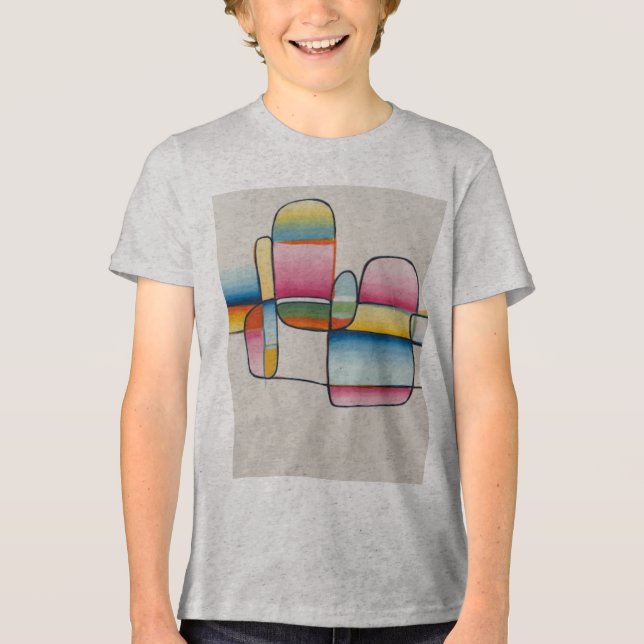 Mjuka fyrkanter och glada linjer t shirt (Framsida)