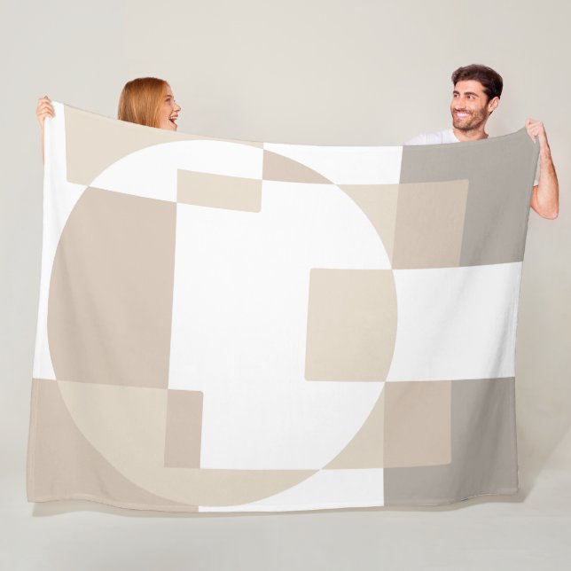 Mjuka geometriska block – Enkla och snygga Fleecefilt (På plats)