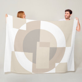 Mjuka geometriska block – Modern neutral överlagri Fleecefilt