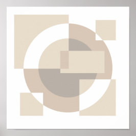 Mjuka geometriska block – Neutral överlappande kom Poster