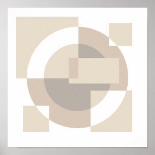Mjuka geometriska block – Neutral överlappande kom Poster