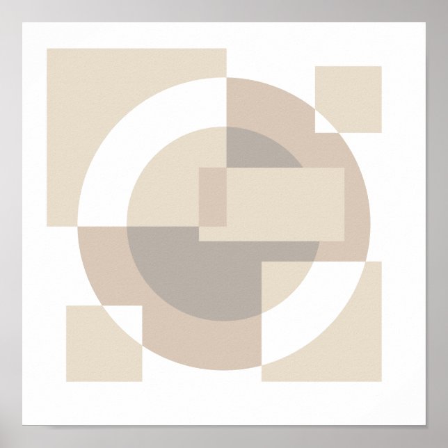 Mjuka geometriska block – Neutral överlappande kom Poster (Framsidan)