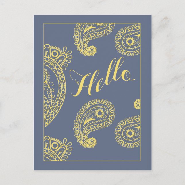 Mjuka Grått- och Gult POSTCARDS för väljare Vykort (Framsida)