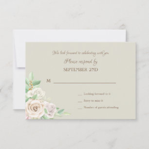 Mjuka gröna blomster-RSVP-kort OSA Kort