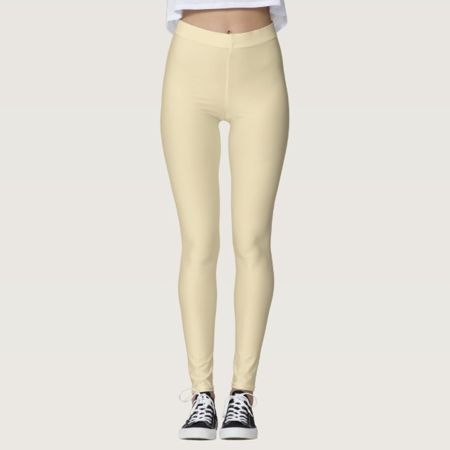 Mjuka gula boho-leggings leggings (Framsida)