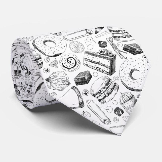 Mjuka halsen i mönster slips (Rullad)