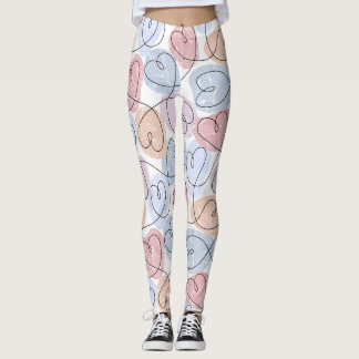 Mjuka hjärtan: Kontinuerliga hjärtans hjärtan Leggings