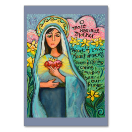 Mjuka hjärtat av Mary, Memorare Prayer Card Bordsnummer