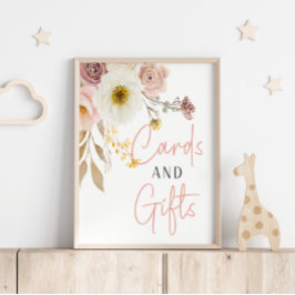 Mjuka Höst Vår Blommiga Baby Shower Kort Gåvor Poster