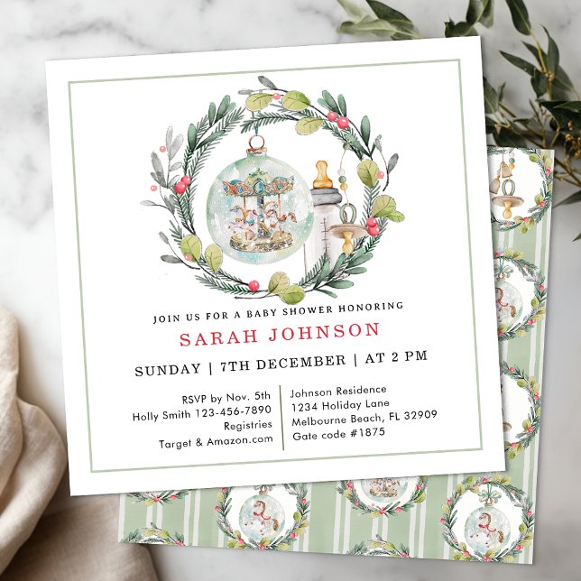 Mjuka in andningsinbjudan för Elegant med liten ba Inbjudningar (Baby Shower Invite)