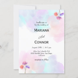 Mjuka inbjudningar till Rosa och blåbröllop