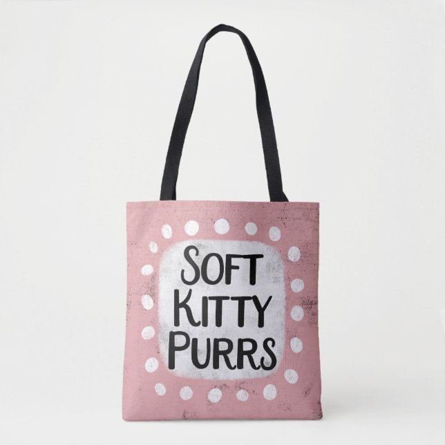 Mjuka Kattunge-purringens tote-tagg Tygkasse (Framsida)