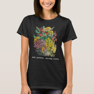 Mjuka kronblad, starka rötter, blomster i akvarell t shirt