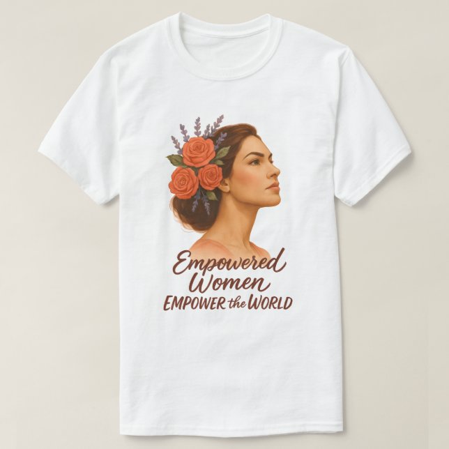Mjuka kvinnor med Blommigt T Shirt (Design framsida)