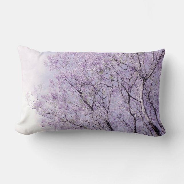 Mjuka lavendelblommigtgrenar lumbarkudde (Framsida)