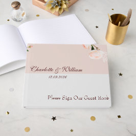 Mjuka lila- och grått-effekter med blommor gästböcker