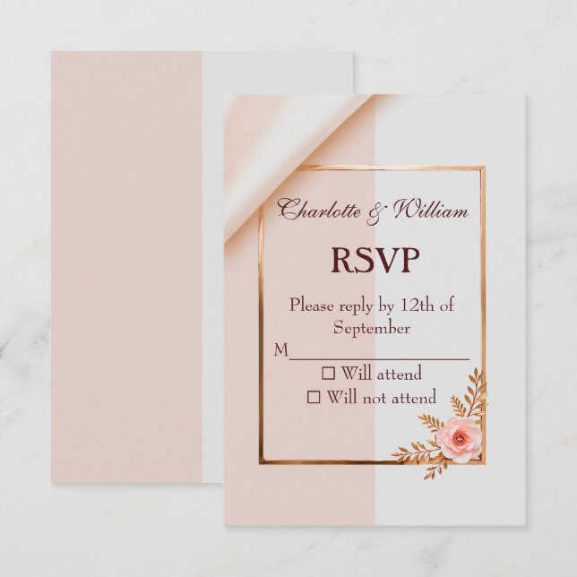 Mjuka lila- och grått-effekter med blommor OSA kort (Fram/baksida)