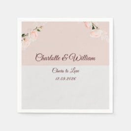 Mjuka lila- och grått-effekter med blommor pappersservett