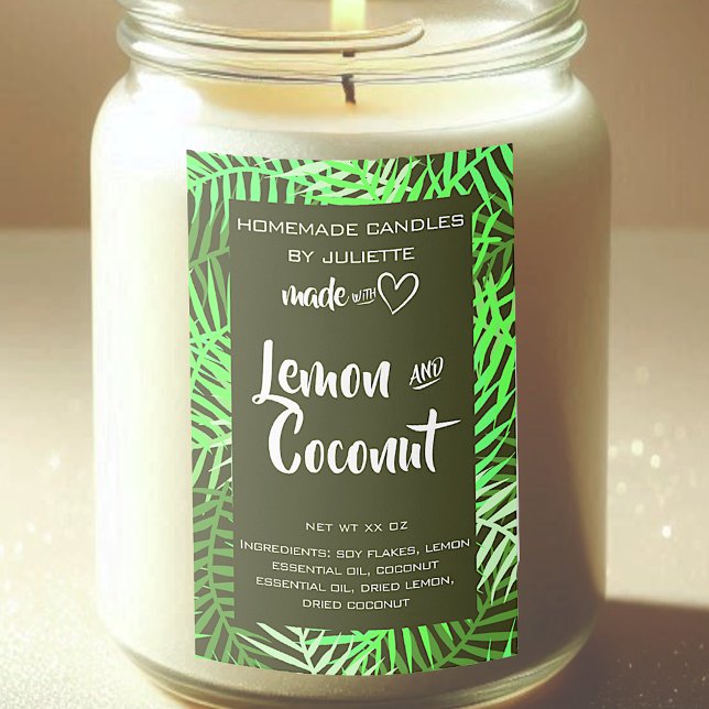 Mjuka ljus Tropical Löv Grönt Löv Förpackning Mat Etikett (Skapare uppladdad)