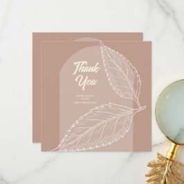 Mjuka löv Bröllop Tacksamt-kort Tack Kort